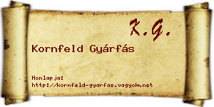 Kornfeld Gyárfás névjegykártya